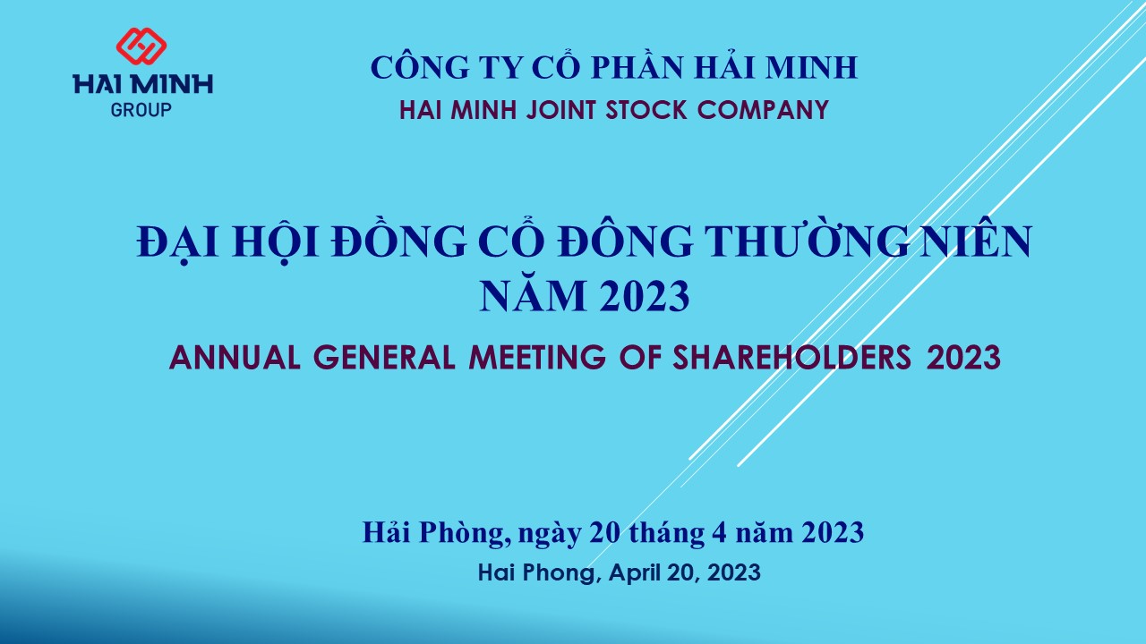 Hai Minh Joint Stock Company successfully organized the 2023 Annual General Meeting of Shareholders